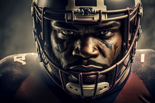 NFL American player portrait closeup generative AI