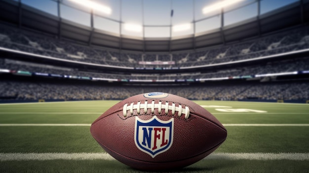 NFL ball at a stadium Generative AI