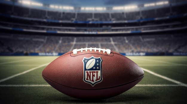 NFL ball at a stadium Generative AI