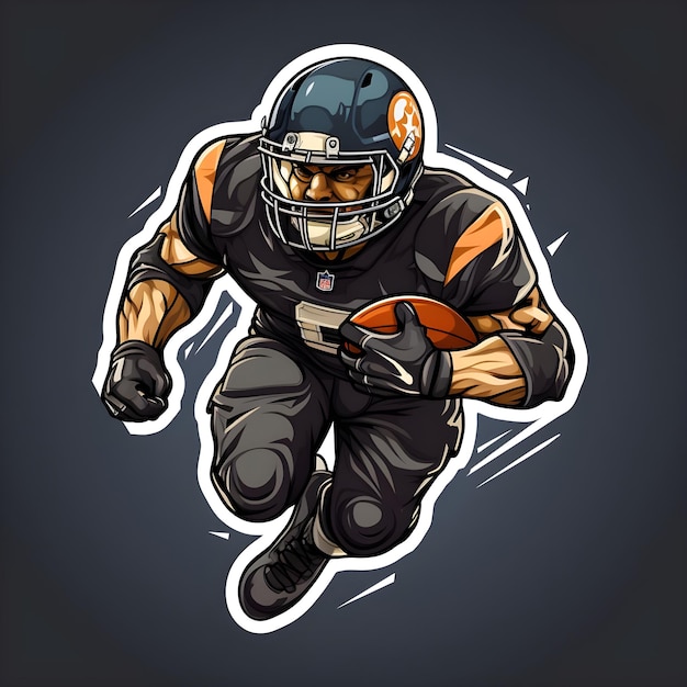 NFL amp Super Bowl American Football Player Sports illustration design in flat vector style art