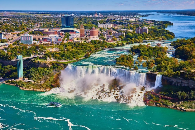 Foto niagara american falls van canada kant kijkend naar amerika