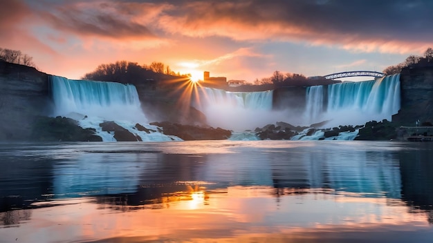 Niagara falls sunrise