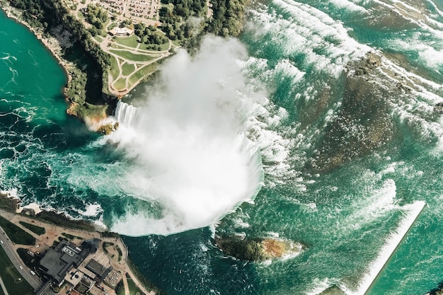 Vista aerea della cascata del niagara