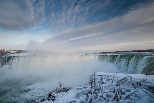 Niagara waterfall in winter Canada and USA