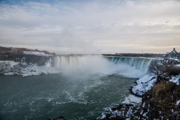 Niagara-waterval in de winter Canada en de VS