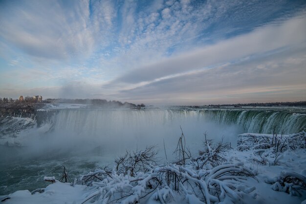 Niagara-waterval in de winter Canada en de VS