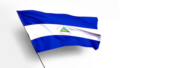 Nicaragua country Flag 3D render and white background image