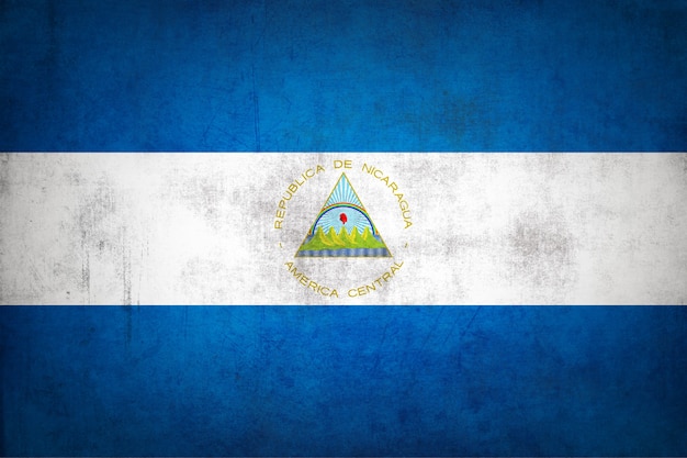 Nicaragua flag with grunge texture.