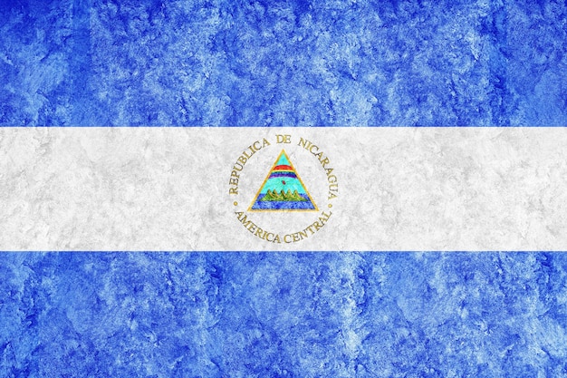 Nicaragua Metallic flag Textured flag