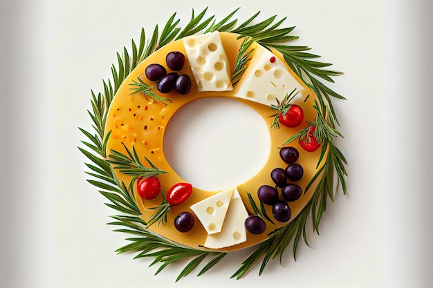 Nice and beautiful Rosemary wreath christmas appetizer