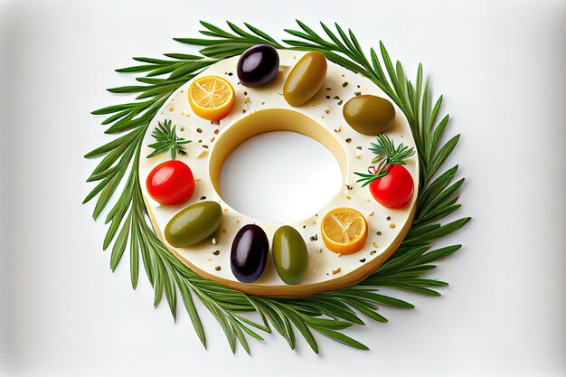 Nice and beautiful Rosemary wreath christmas appetizer