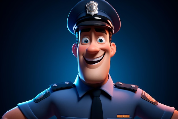 Nice cartoon policeman pictures for children ai generated