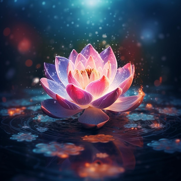 Nice color magic lotus image generative ai