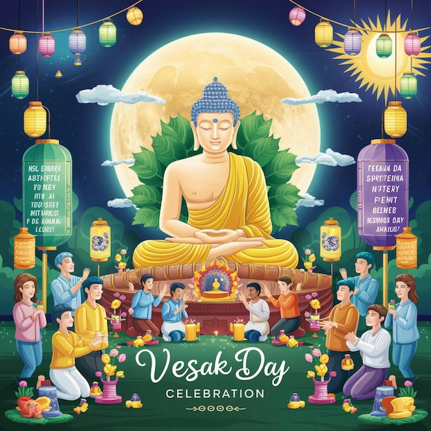 nice design happy vesak day