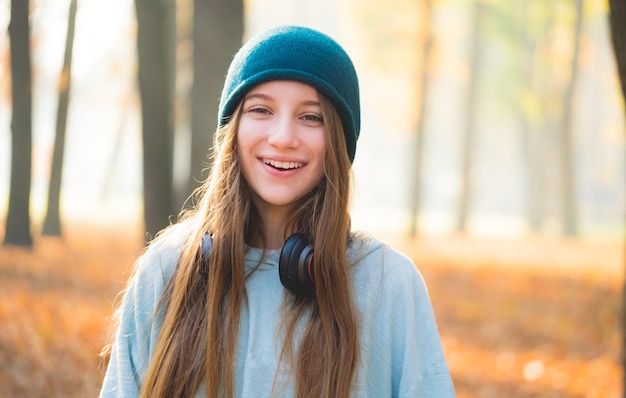 Nice girl in autumnal nature