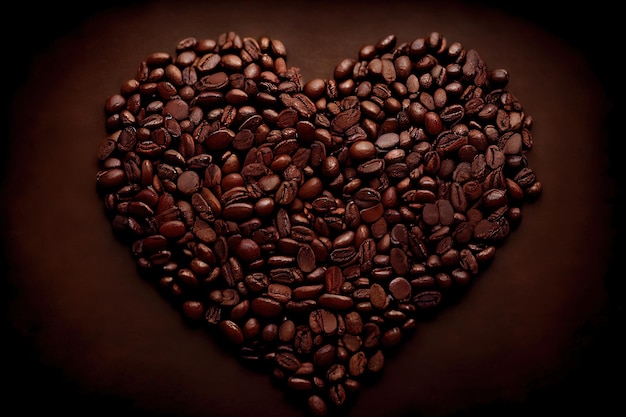 Nice heart from coffee beans