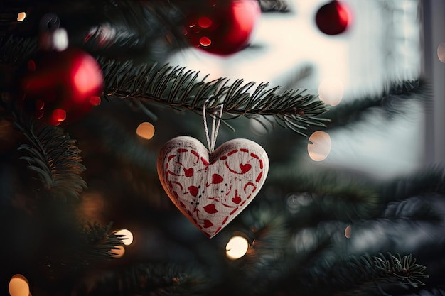 Nice heart symbolizing the love of the Christmas season Generative AI