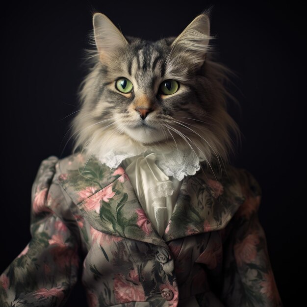 Nice looking cat dressed in authentic clothing