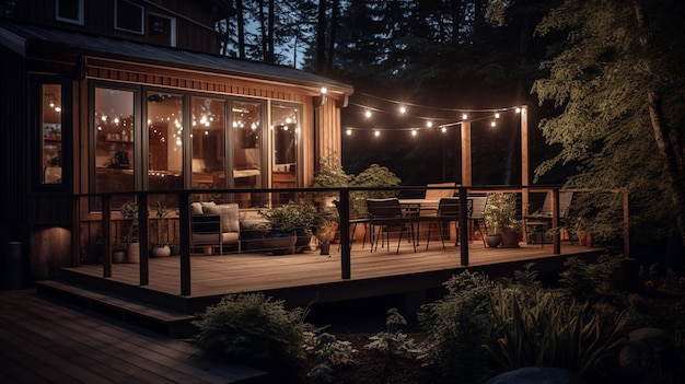 Nice patio at a home in the woods