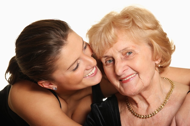 Photo a nice picture of a grandaughter spending time with her grandma