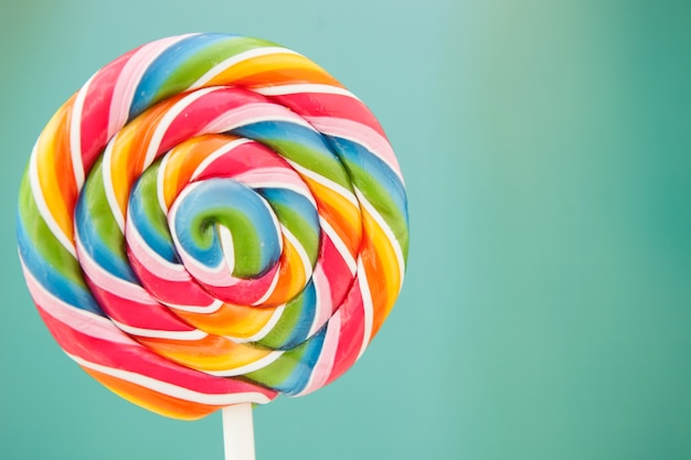 Nice round lollipop with many colors  