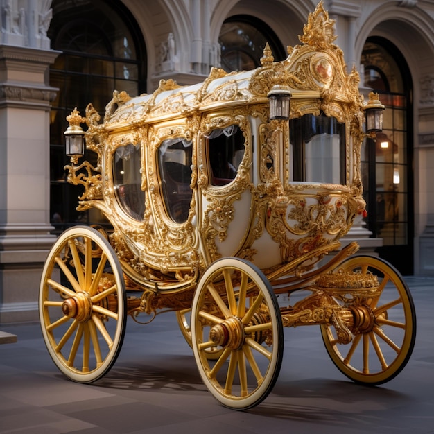 Nice royal horse carriage image Generative AI