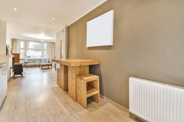 Nice solid wooden table with stools