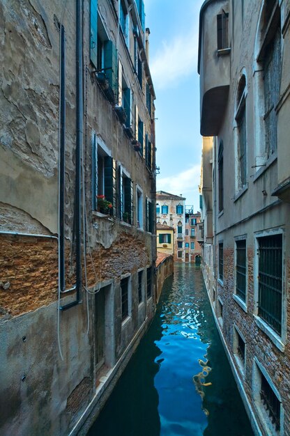 Nice summer venetian canal view (Venice, Italy)