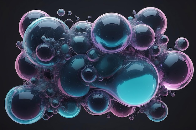 透明な液体で 泡が流れています