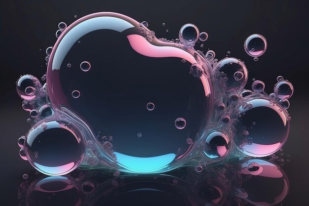 A nice transparent liquid with flowing bubbles Generative AI