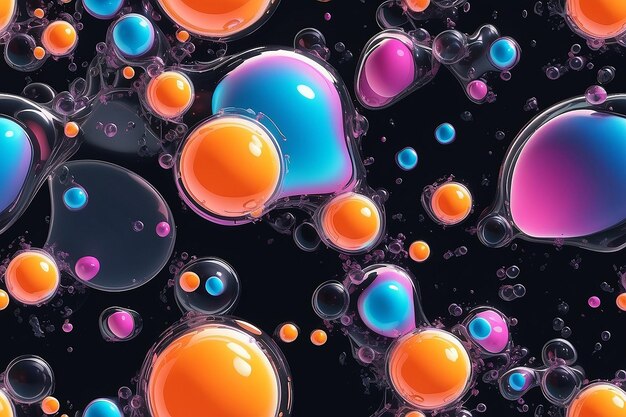 Photo a nice transparent liquid with flowing bubbles generative ai