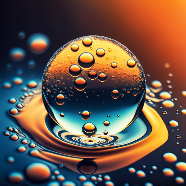 A nice transparent liquid with flowing bubbles Generative AI