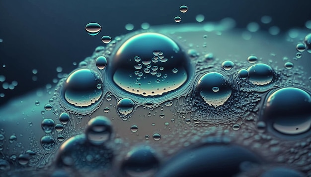 A nice transparent liquid with flowing bubbles Generative AI