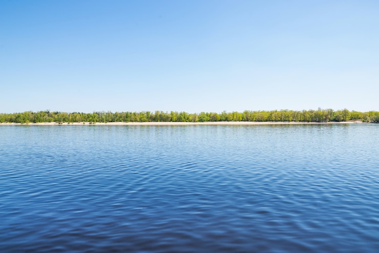 Photo nice view of the dnieper rive