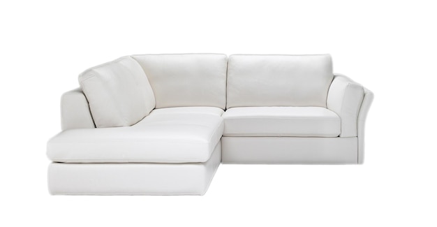 Photo nice white sofa isolated