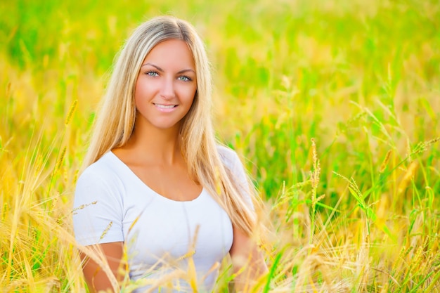 A nice woman in the wheat