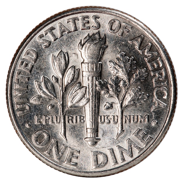 nickel dime USA, isolated