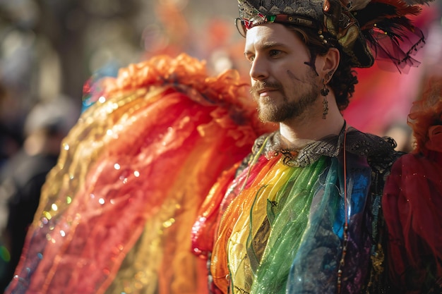 Niet-geïdentificeerde carnavaldanser op de parade op de Warschau Multiculturele Straatparade in Warschau Polen