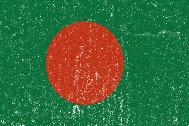 Nieuw concept Bangladesh vlag Witte rommelige muur stucwerk textuur achtergrond Bangladesh vlag verf Bangladesh vlag geschiedenis Bangladesh nieuwe vlag