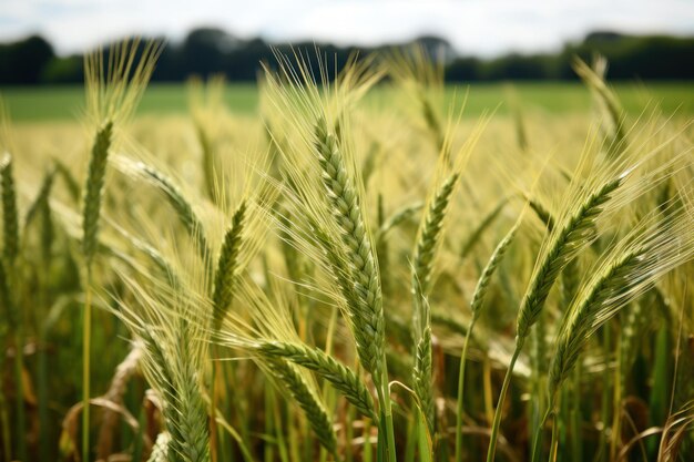 Nieuw gekweekte tarwe op een veld