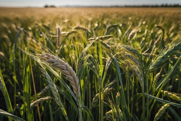 Nieuw gekweekte tarwe op een veld