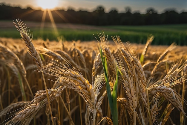 Nieuw gekweekte tarwe op een veld