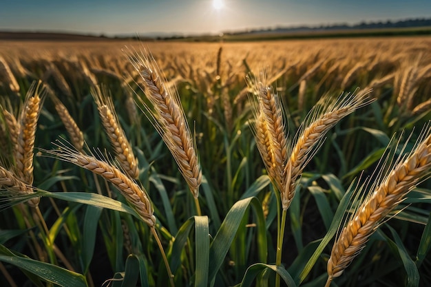 Nieuw gekweekte tarwe op een veld