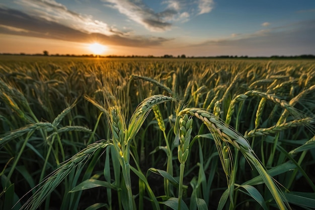 Nieuw gekweekte tarwe op een veld