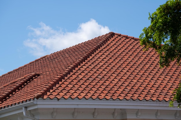 nieuw tegel dak huis rood werk