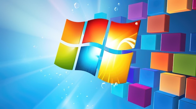 Nieuw Windows-logo en achtergrondontwerp voor de desktop