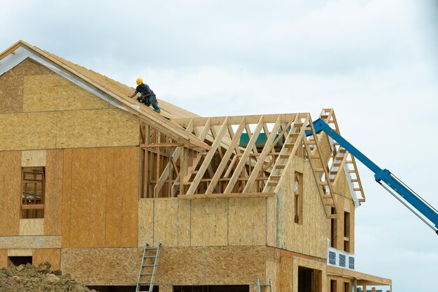 Nieuwbouw van een huis omlijst nieuwbouw van een huis