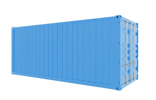 Nieuwe blauwe geïsoleerde ladingscontainer