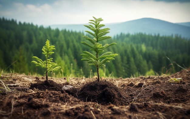 Nieuwe bomen planten in open ruimtes