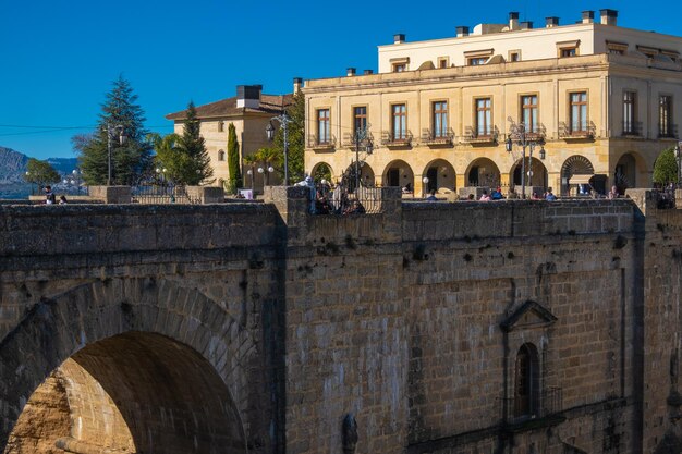 Nieuwe brug Spaanse Puente Nuevo uit de 18e eeuw in Ronda zuidelijk Andalusië Spanje